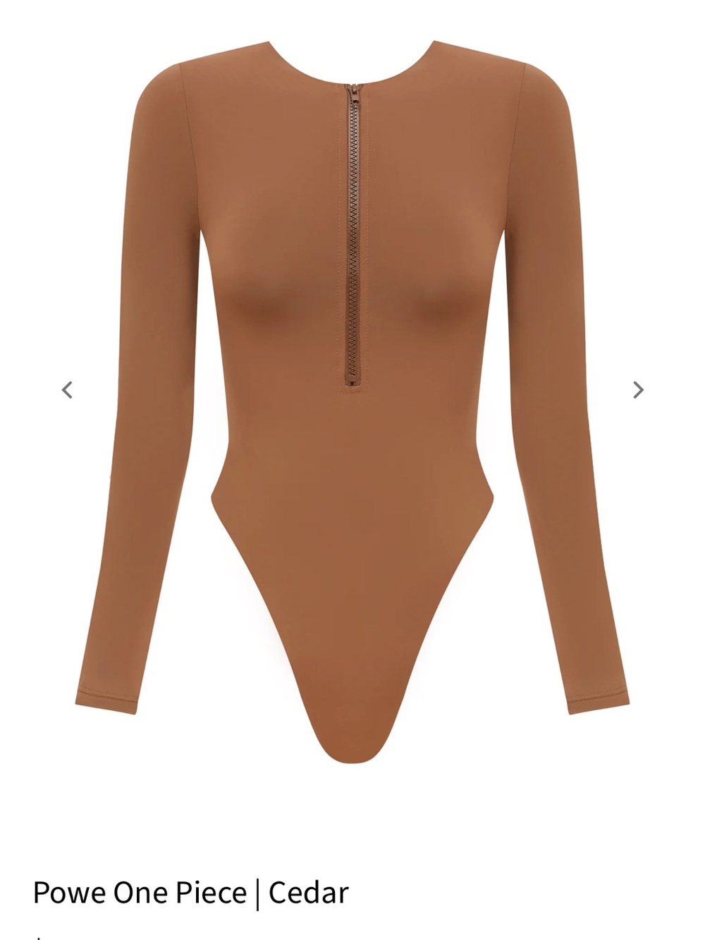 Long-Sleeve One-Piece Bodysuit in Cedar
